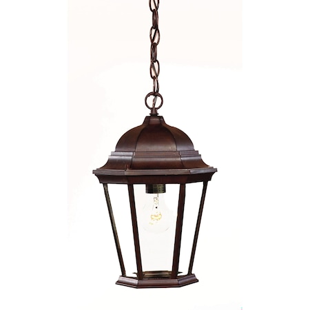 Homeroots 14 x 9.5 x 9.5 in. Richmond 1-Light Burled Walnut Hanging Light 398004